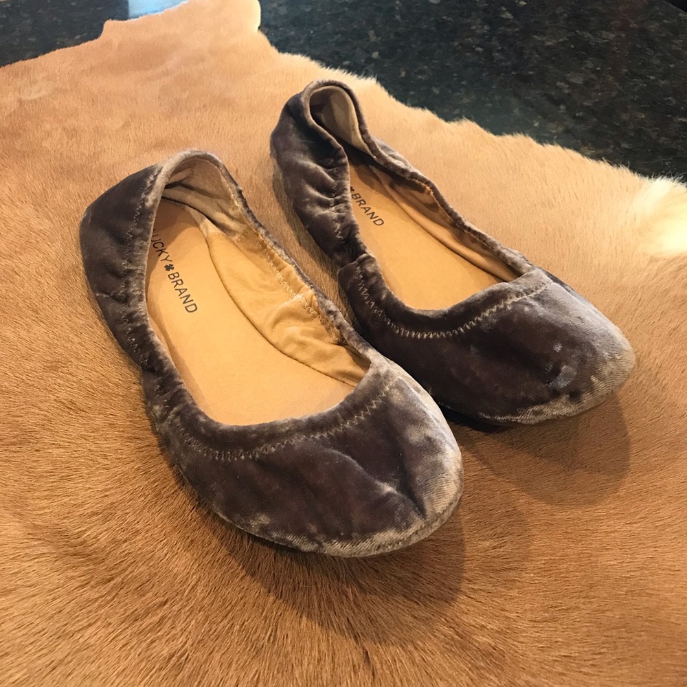LUCKY BRAND VELVET BALLERINA FLATS